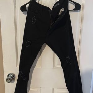 Hollister high rise skinny black ripped jeans